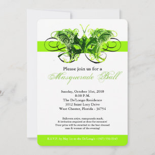 Invitación Máscara de máscaras de mariposa de lima disfraces 