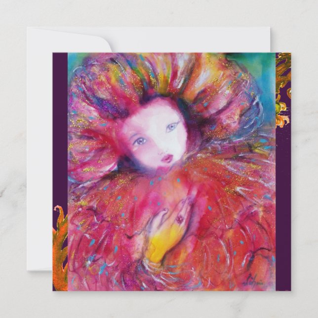 INVITACIÓN MÁSCARA DE ROJO / FIESTA DE MÁSCARAS DE MARDI GRAS (Anverso)