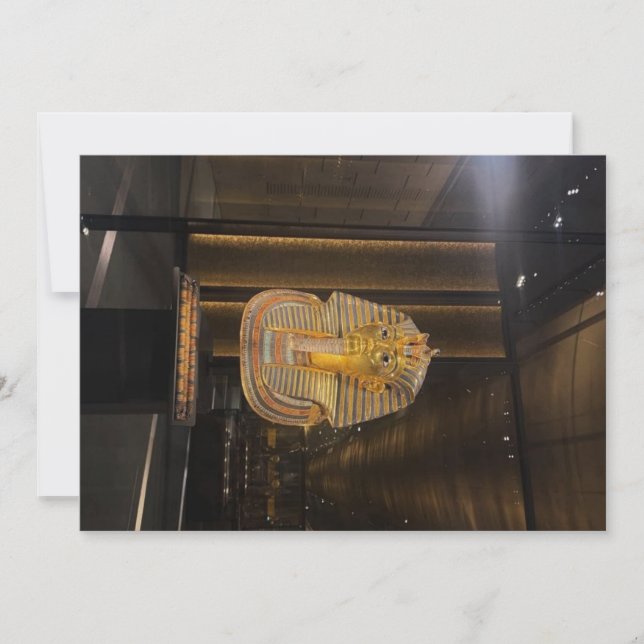 Invitación Máscara dorada de Tutankamón Museo Egipcio, ¡Artef (Anverso)