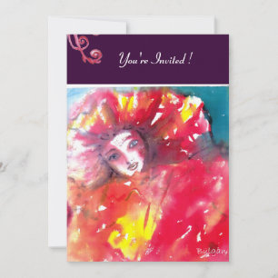 INVITACIÓN MÁSCARA EN ROJO 2 / FIESTA DE MÁSCARAS DE MARDI GR