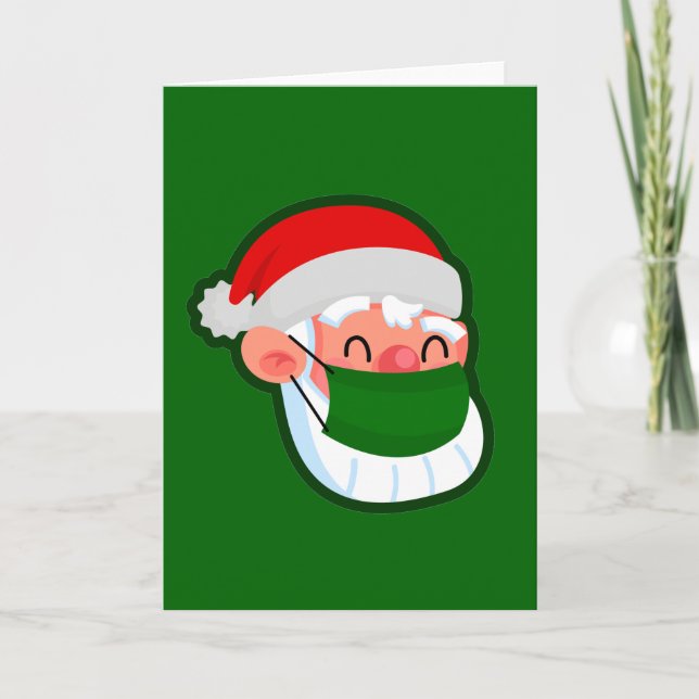 Invitación máscara facial de covid navidad santa (Anverso)