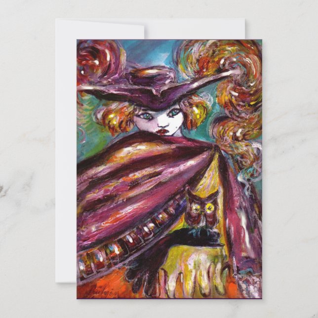 Invitación Máscara FAUST/ Misteriosa con Fiesta de disfraces  (Anverso)