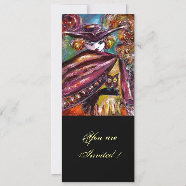 Invitación Máscara FAUST/ Misteriosa con Fiesta de disfraces  (Anverso)