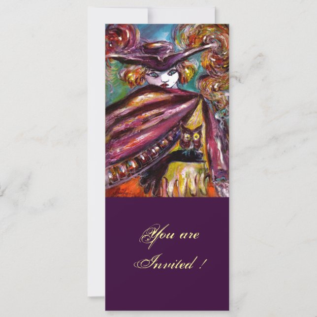 Invitación Máscara FAUST/ Misteriosa con Fiesta de disfraces  (Anverso)