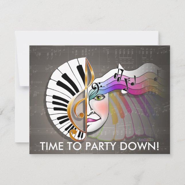 Invitación - Máscara musical (Anverso)