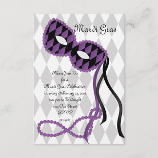 Invitación Máscara púrpura de bonito