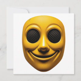 Invitación Máscara Sonriente Amarilla