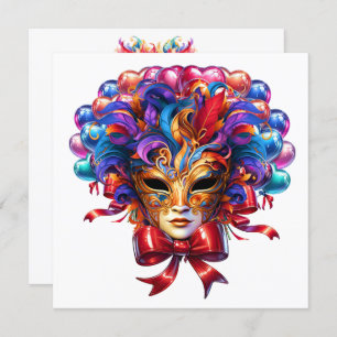 Invitación Mascarada de Mardi Gras