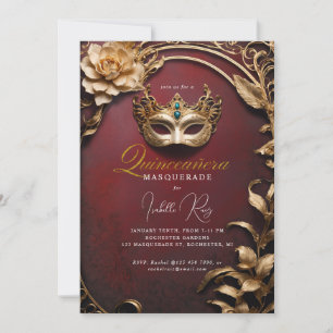 Invitación Mascarada de Quinceañera