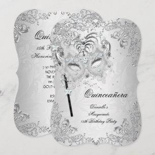 Invitación Mascarada Quinceañera Cumpleaños 15 años