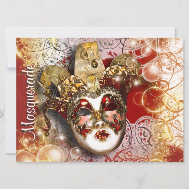Invitación Mascarada venetista mardi gras fiesta (Anverso)