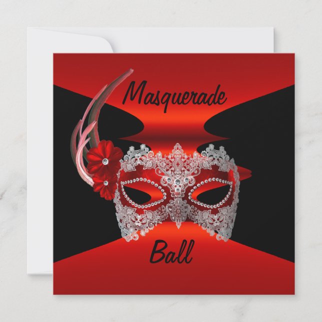 Invitación Máscaras de bolas de baile de máscaras rojas de se (Anverso)