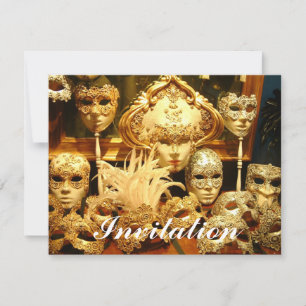 Invitación Máscaras de carnaval venecianas