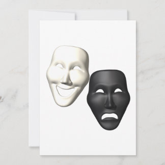 Invitación Máscaras de tragedia de comedia