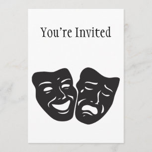 Invitación Máscaras del teatro del drama de la tragedia de la