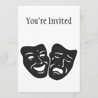 Invitación Máscaras del teatro del drama de la tragedia de la