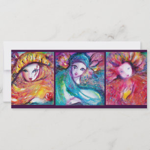 Invitación MÁSCARAS EN ROJO AZUL AMARILLO Fiesta de la Mascar