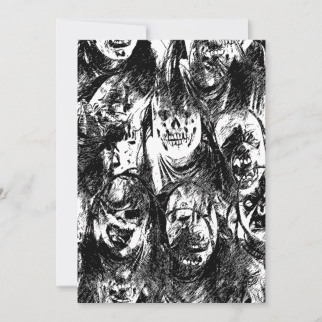 Invitación Máscaras espeluznantes (Anverso)