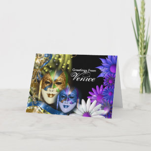 Invitación Máscaras venecianas del quinceanera de la