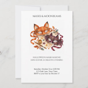 Invitación Máscaras y rayos de luna: Taller de máscaras de Ha