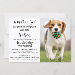 Invitación Mascota de Cachorros de Cachorro invitada a fiesta