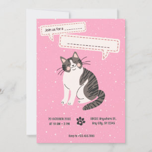 Invitación Mascota de gato bonito