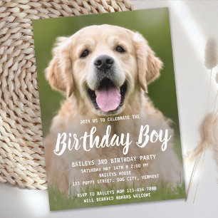 Invitación Mascota de la fiesta de cumpleaños del perro de pi