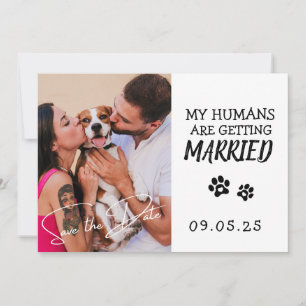 Invitación Mascota Foto moderna Boda blanco y negro simple
