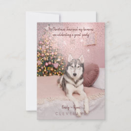 Invitación Mascota fotográfico sofisticado Navidad Fiesta