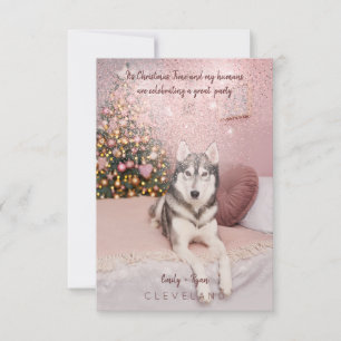 Invitación Mascota fotográfico sofisticado Navidad Fiesta