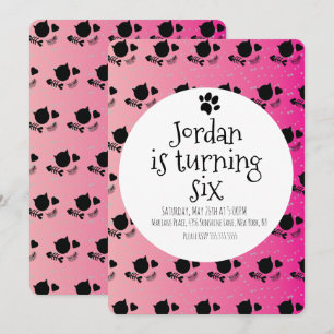 Invitación Mascota gatito minimalista de gatitos prepara fies