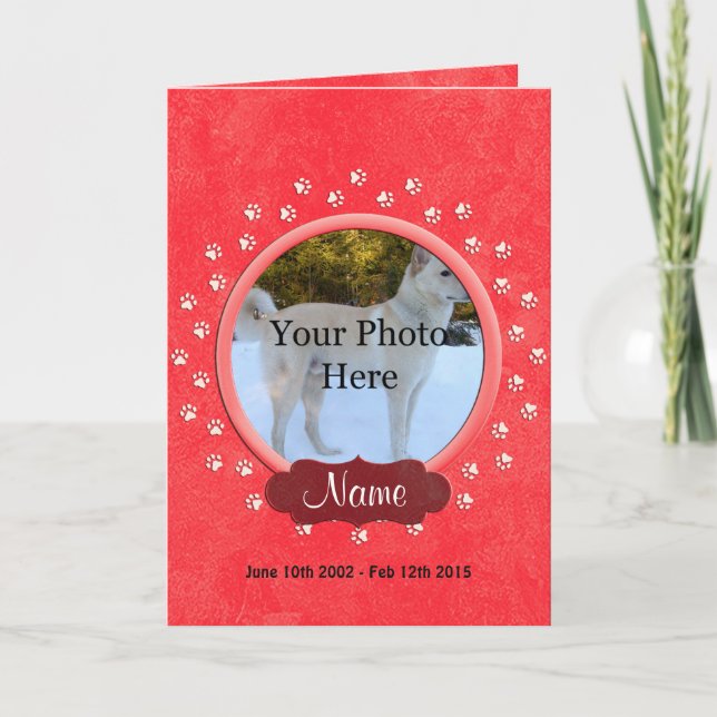Invitación Mascota memorial personalizada (Anverso)