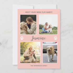 Invitación mascota Nuevo foto para bebé Rubor Rosa