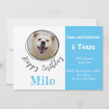Mascota personalizado Foto Perro cachorro Invitaci