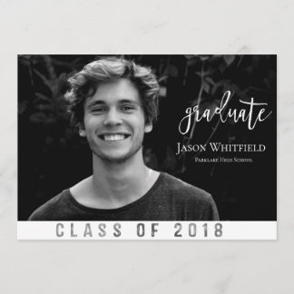 Invitación Masculina de Graduación de Foto