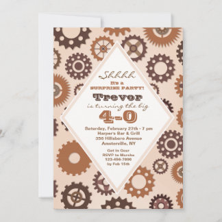 Invitación masculina de los engranajes