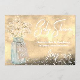 Invitación *~* Mason Jar Baby Breth Baby Shower Rustic