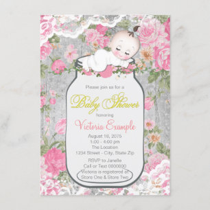 Invitación Mason Jar Baby Shower
