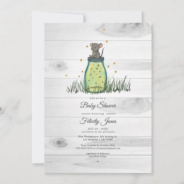 Invitación Mason Jar Baby Shower (Anverso)
