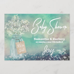 Invitación *~* Mason Jar Bebé Respira Rústica Baby Shower