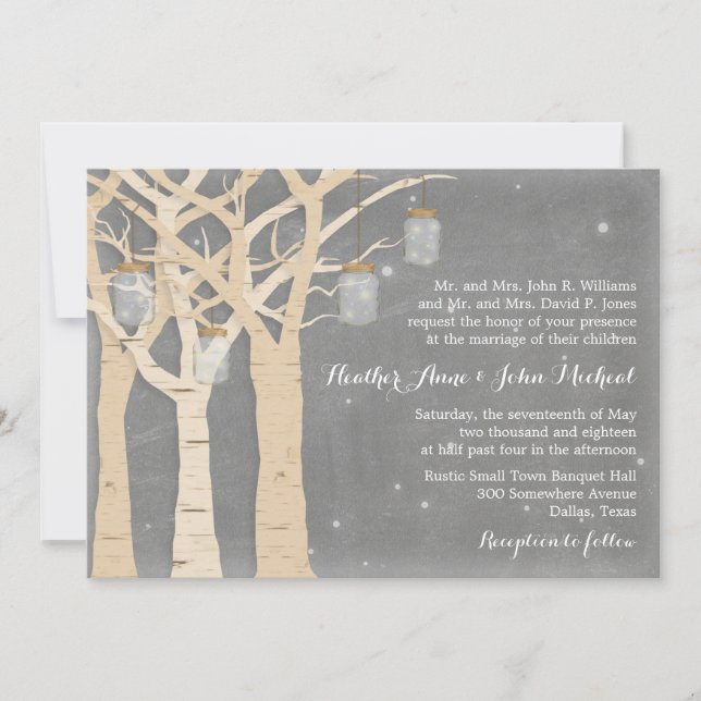 Invitación Mason Jar Boda (Anverso)