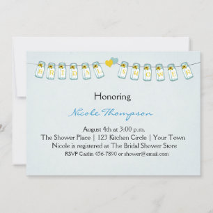Invitación Mason Jar Bunting, ducha nupcial