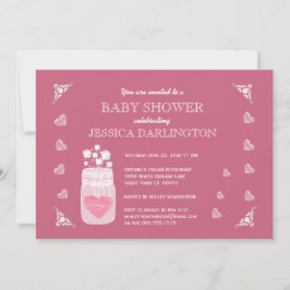 Invitación Mason Jar Chalkboard Rustic Baby Shower A01E