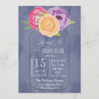 Invitación Mason Jar Chalkboard Sip y See