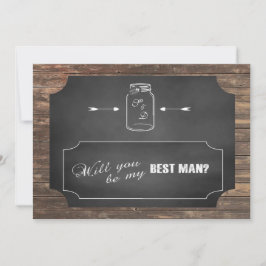 Invitación Mason Jar Chalkoard ¿Serás Mi Mejor Hombre?