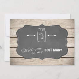 Invitación Mason Jar Chalkoard ¿Serás Mi Mejor Hombre?