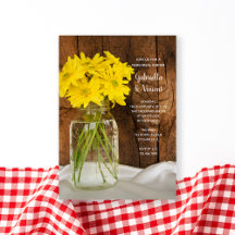Mason Jar Daisies Country Wedsal Encender