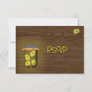 Invitación Mason Jar De La Recepción De Luciérnagas RSVP