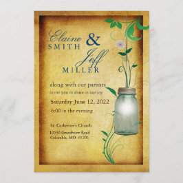 Invitación Mason Jar estilo país con estilo