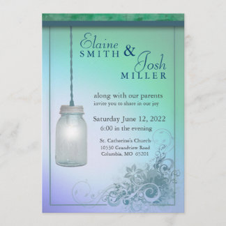 Invitación Mason Jar estilo país con estilo